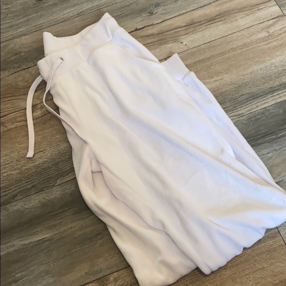 white full length FN sweat pants